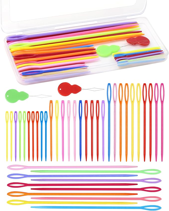 FIVEIZERO 40PCS Plastic Needles – 4 Sizes with Large Eye